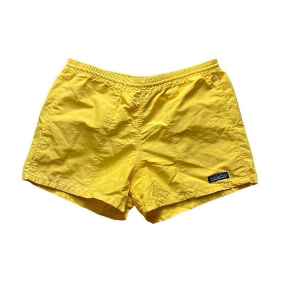Vintage Patagonia Made in USA Bright Yellow Lined Men’s Swim Shorts Trunks Sz XS - Picture 1 of 5